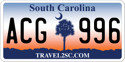 SC license plate ACG996