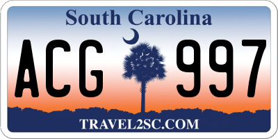 SC license plate ACG997