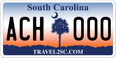 SC license plate ACH000