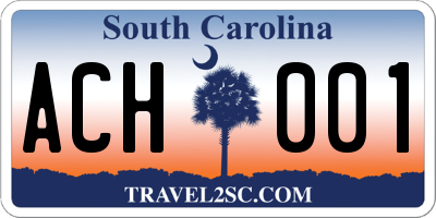 SC license plate ACH001
