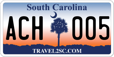 SC license plate ACH005