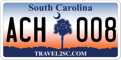 SC license plate ACH008