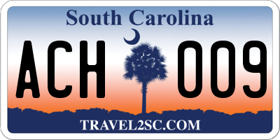 SC license plate ACH009