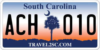 SC license plate ACH010