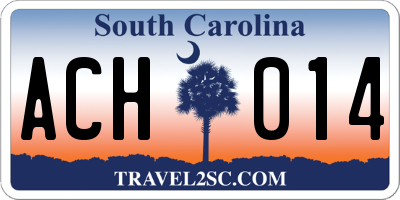 SC license plate ACH014