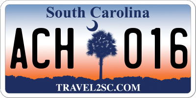 SC license plate ACH016