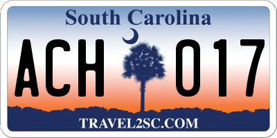 SC license plate ACH017