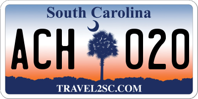 SC license plate ACH020