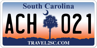 SC license plate ACH021