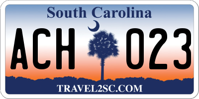 SC license plate ACH023