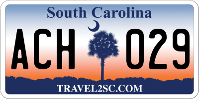 SC license plate ACH029