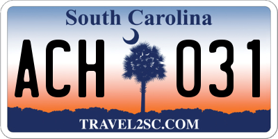 SC license plate ACH031