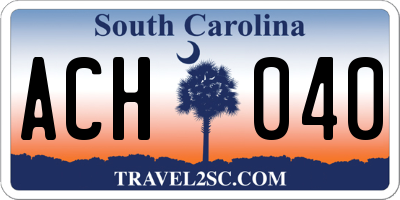 SC license plate ACH040
