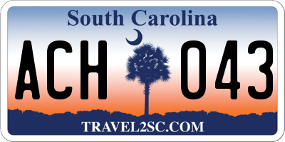 SC license plate ACH043