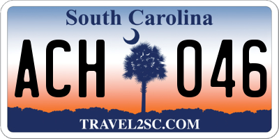 SC license plate ACH046