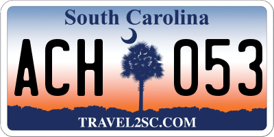 SC license plate ACH053