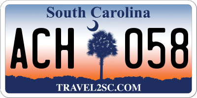 SC license plate ACH058
