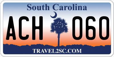 SC license plate ACH060