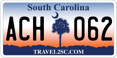 SC license plate ACH062