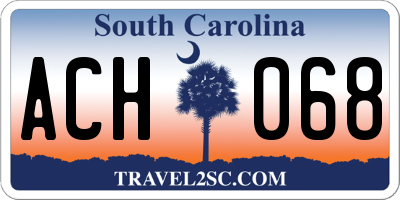 SC license plate ACH068