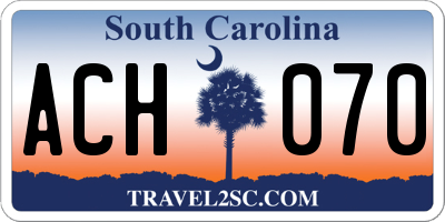 SC license plate ACH070