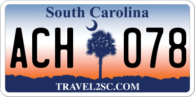 SC license plate ACH078