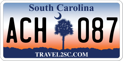 SC license plate ACH087