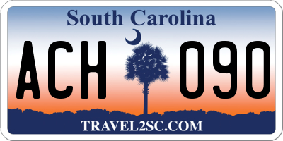 SC license plate ACH090