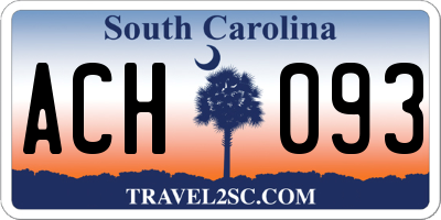 SC license plate ACH093