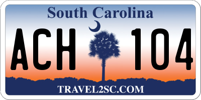 SC license plate ACH104