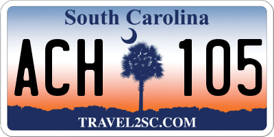 SC license plate ACH105