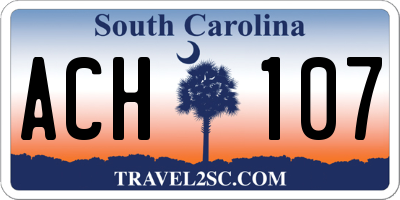 SC license plate ACH107