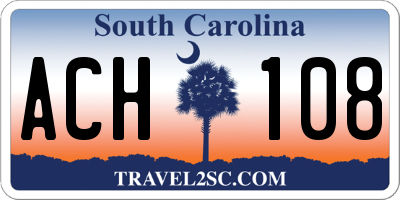 SC license plate ACH108