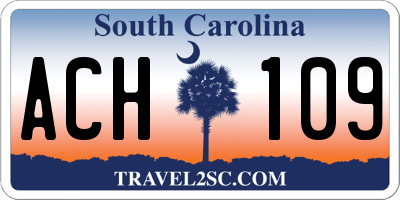 SC license plate ACH109