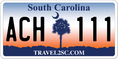 SC license plate ACH111