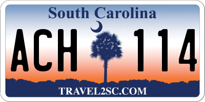 SC license plate ACH114