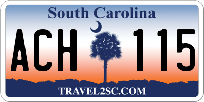 SC license plate ACH115