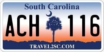 SC license plate ACH116