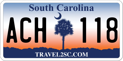 SC license plate ACH118