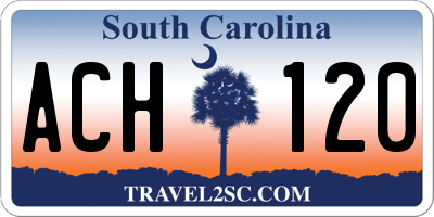 SC license plate ACH120