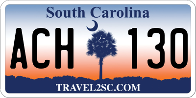 SC license plate ACH130