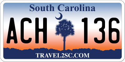 SC license plate ACH136