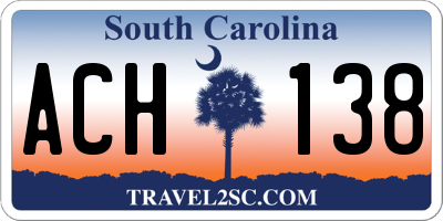 SC license plate ACH138