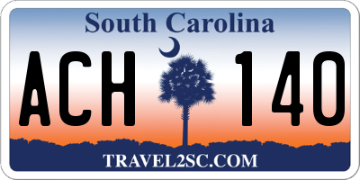 SC license plate ACH140
