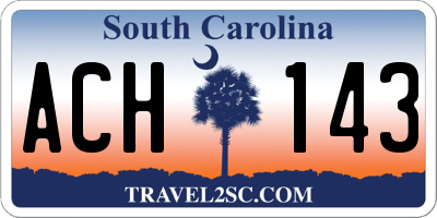 SC license plate ACH143