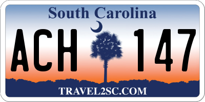 SC license plate ACH147