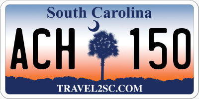SC license plate ACH150