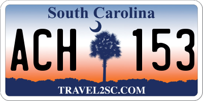 SC license plate ACH153