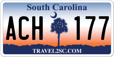 SC license plate ACH177