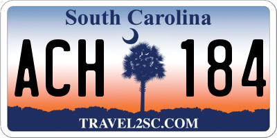 SC license plate ACH184
